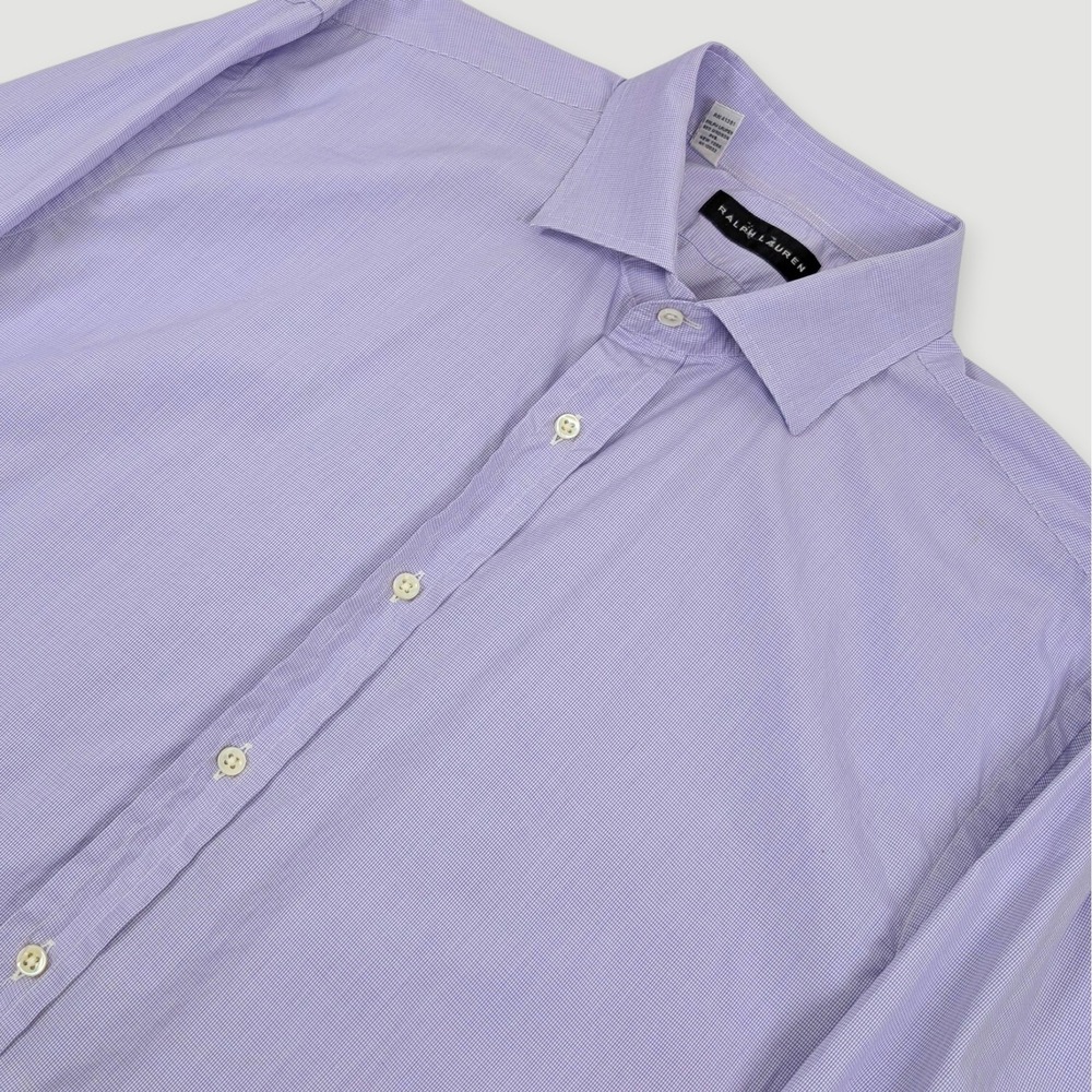Ralph Lauren Black Label Dress Shirt Mens 17 Purple Made in Italy‎ Luxury Cotton